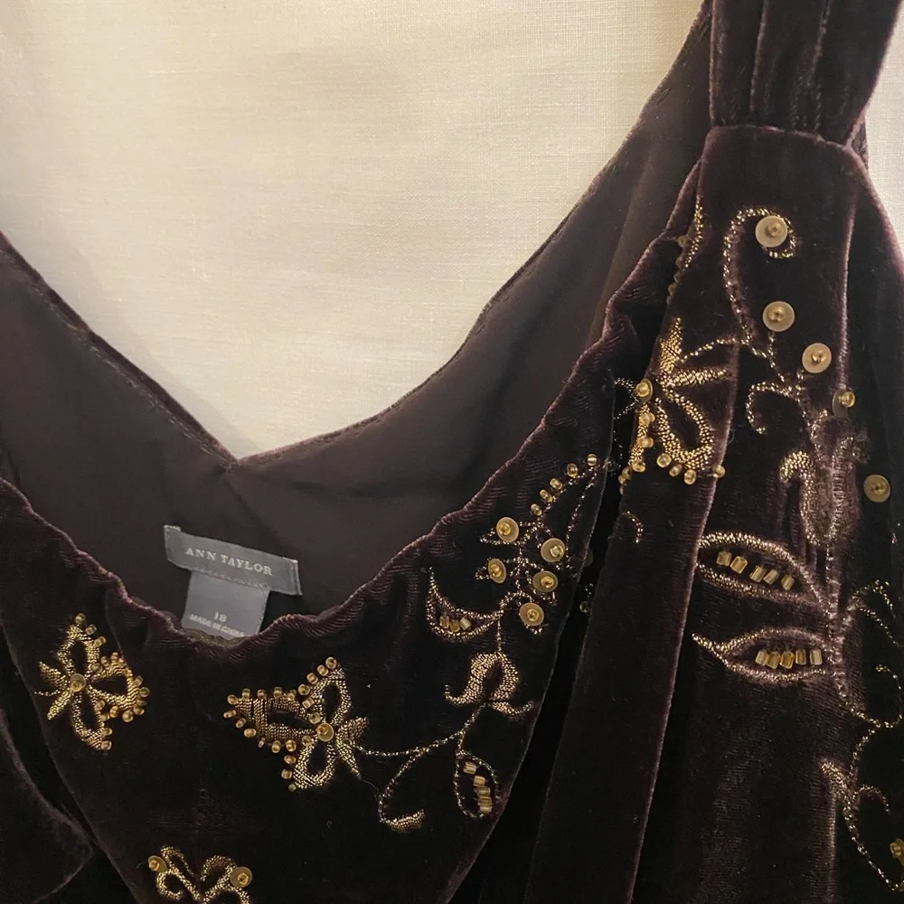 Brown Velvet Embroidered Top - Picture 8 of 8